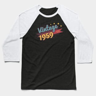 60th Birthday Gift - 1959 Vintage Retro T-Shirt Baseball T-Shirt